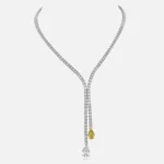 Girocollo Tennis diamanti con pendenti a goccia fancy e bianchi
