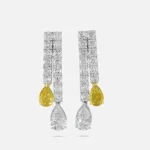 Orecchini con diamanti degradè e goccie fancy yellow e bianche